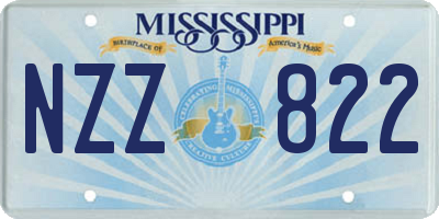 MS license plate NZZ822