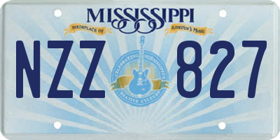 MS license plate NZZ827