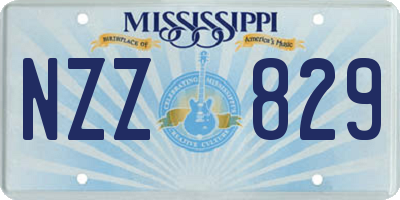 MS license plate NZZ829