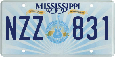 MS license plate NZZ831