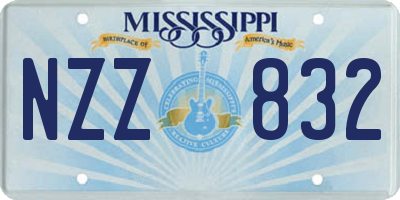 MS license plate NZZ832