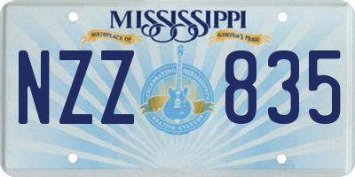 MS license plate NZZ835