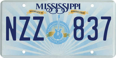 MS license plate NZZ837
