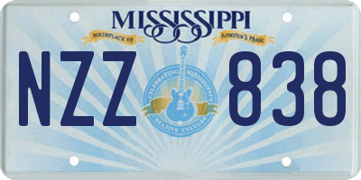 MS license plate NZZ838