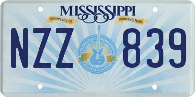 MS license plate NZZ839