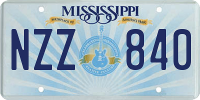 MS license plate NZZ840
