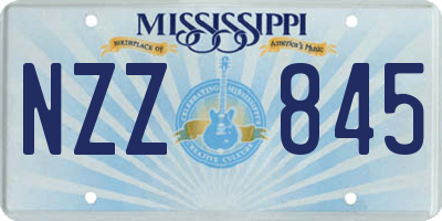MS license plate NZZ845