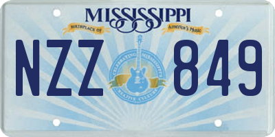 MS license plate NZZ849