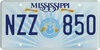 MS license plate NZZ850