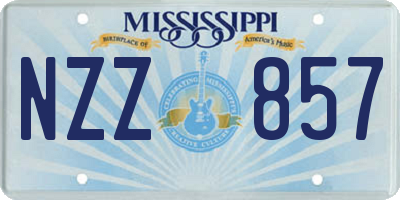 MS license plate NZZ857