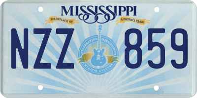 MS license plate NZZ859