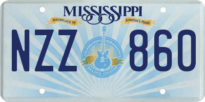 MS license plate NZZ860