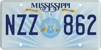 MS license plate NZZ862