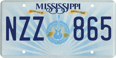 MS license plate NZZ865