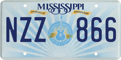 MS license plate NZZ866