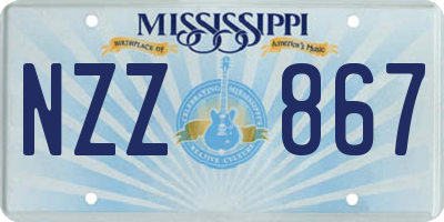 MS license plate NZZ867