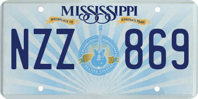 MS license plate NZZ869