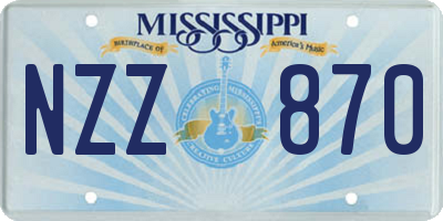 MS license plate NZZ870