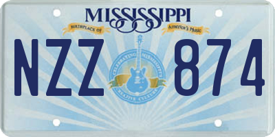 MS license plate NZZ874