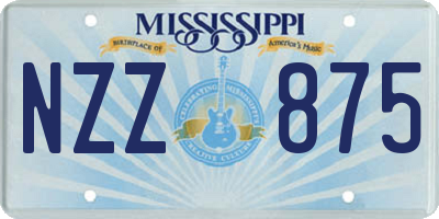 MS license plate NZZ875