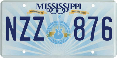 MS license plate NZZ876