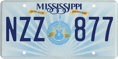MS license plate NZZ877