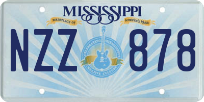 MS license plate NZZ878