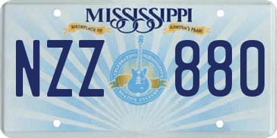 MS license plate NZZ880