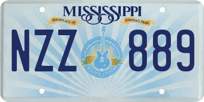 MS license plate NZZ889