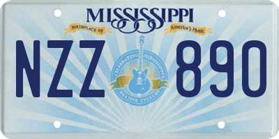 MS license plate NZZ890