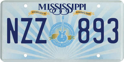 MS license plate NZZ893