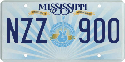MS license plate NZZ900