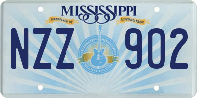 MS license plate NZZ902