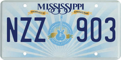 MS license plate NZZ903