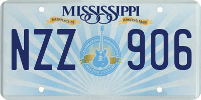 MS license plate NZZ906