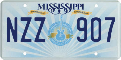 MS license plate NZZ907