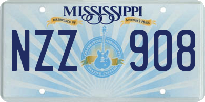 MS license plate NZZ908