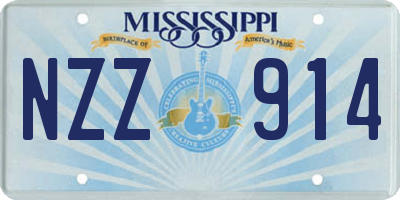 MS license plate NZZ914