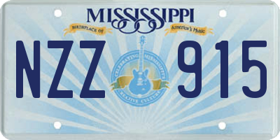 MS license plate NZZ915