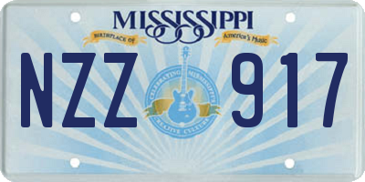 MS license plate NZZ917