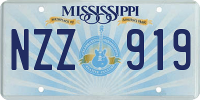MS license plate NZZ919