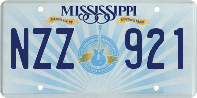 MS license plate NZZ921