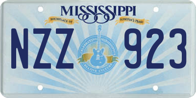 MS license plate NZZ923