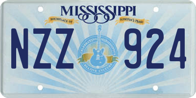 MS license plate NZZ924