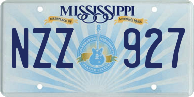 MS license plate NZZ927