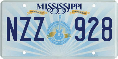 MS license plate NZZ928
