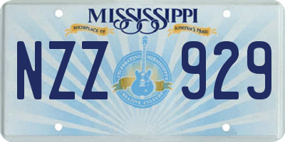 MS license plate NZZ929