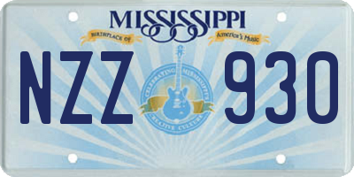 MS license plate NZZ930
