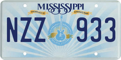 MS license plate NZZ933