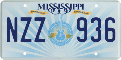 MS license plate NZZ936